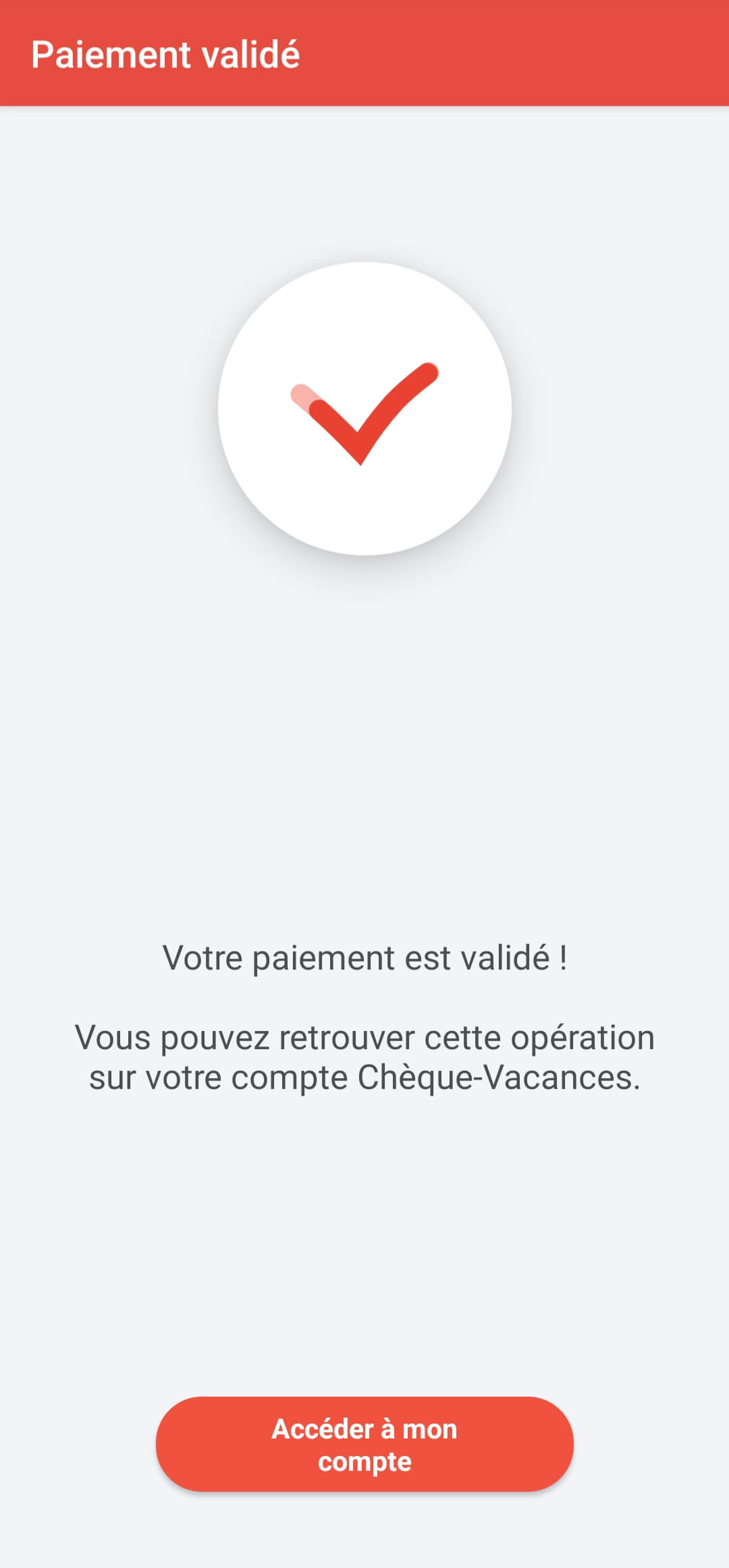 Paiement ANCV validé